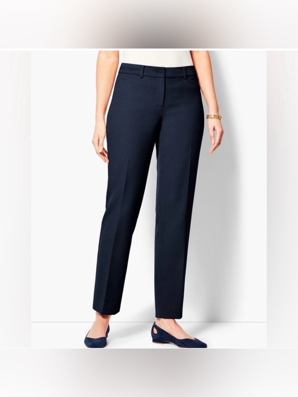 Ann Taylor Loft Navy Marissa Modern Fit Pants Straight Leg Sz 4P - B15